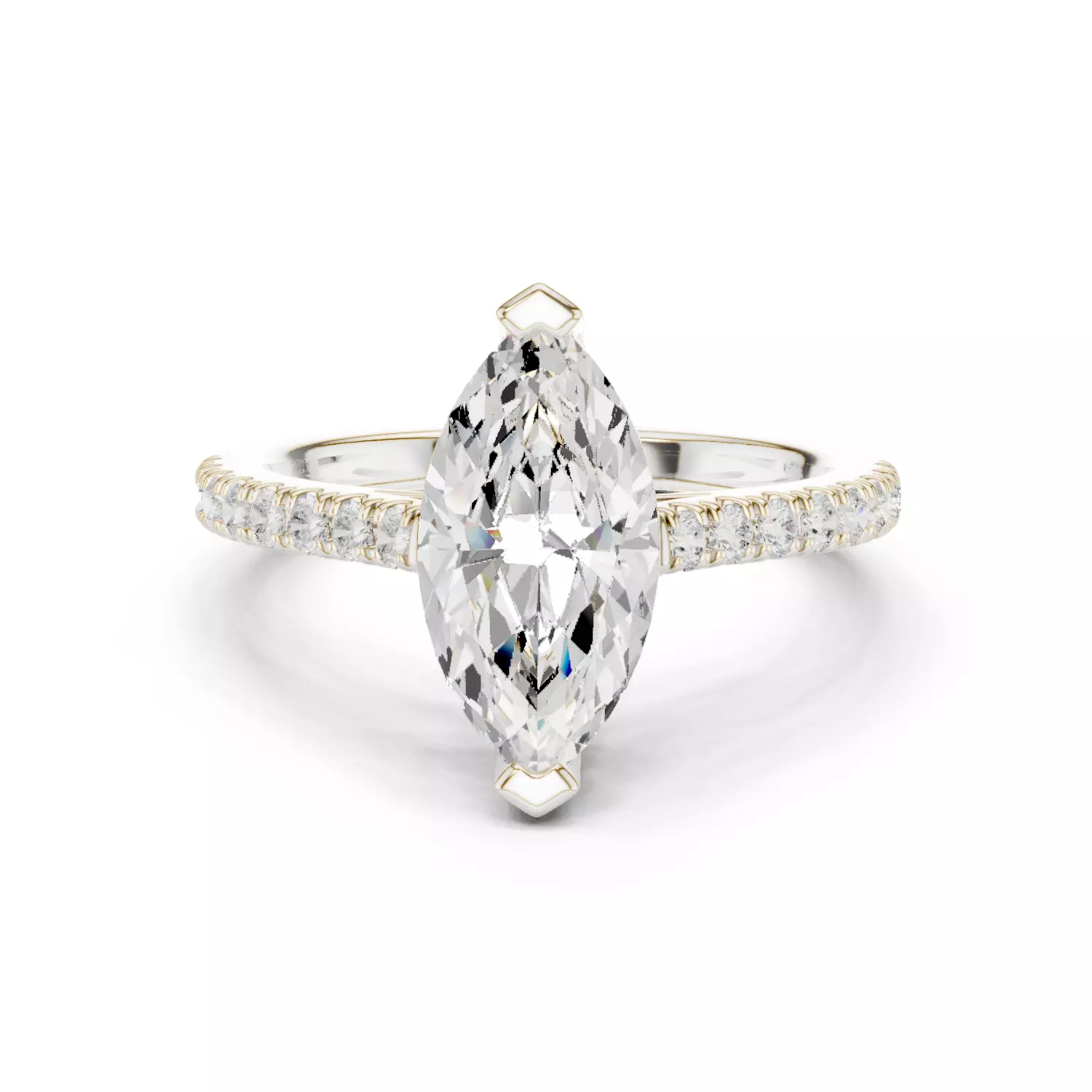 2CT Marquise Cut Diamond Engagement Wedding Ring 3DM STL Video 3D print model_14