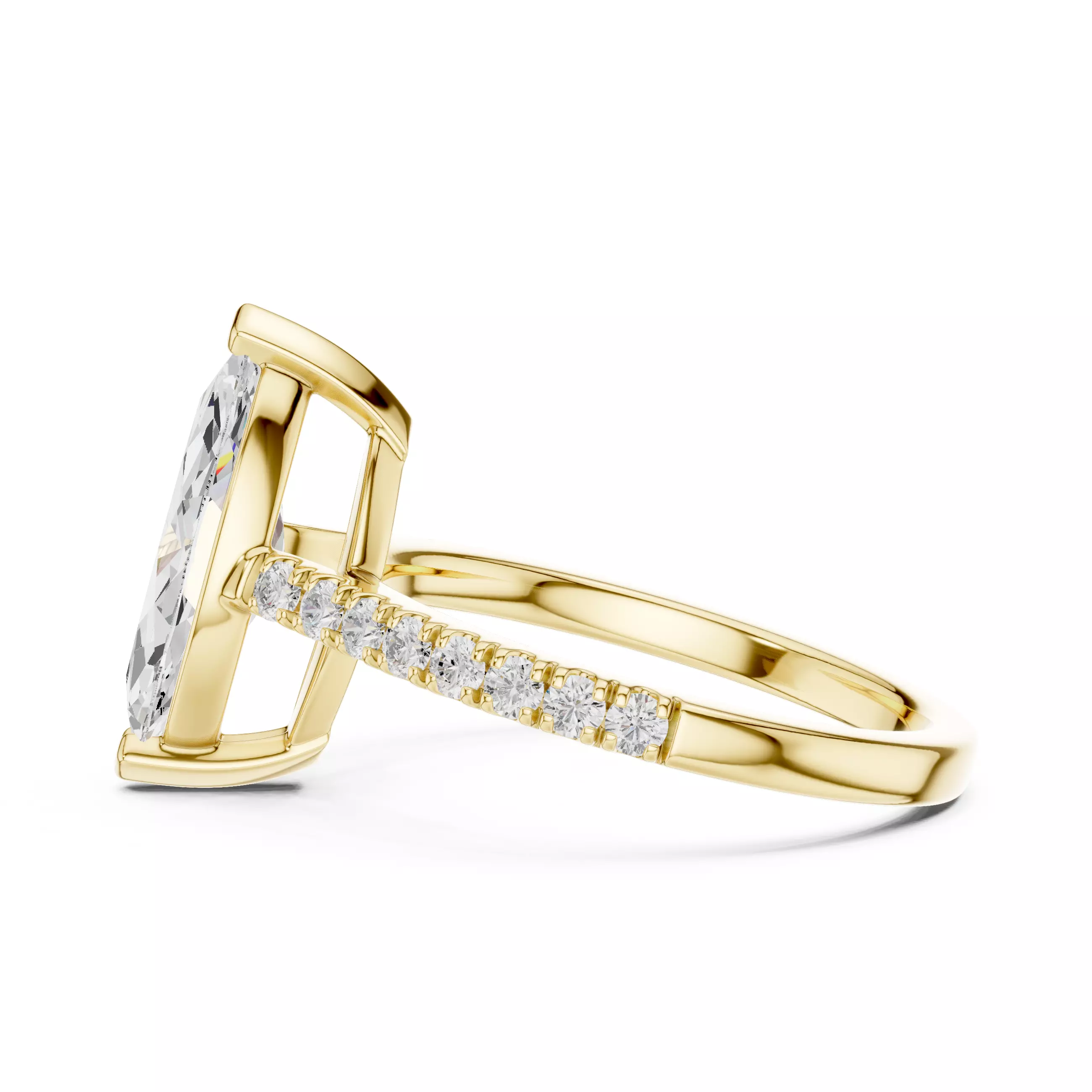 2CT Marquise Cut Diamond Engagement Wedding Ring 3DM STL Video 3D print model_8