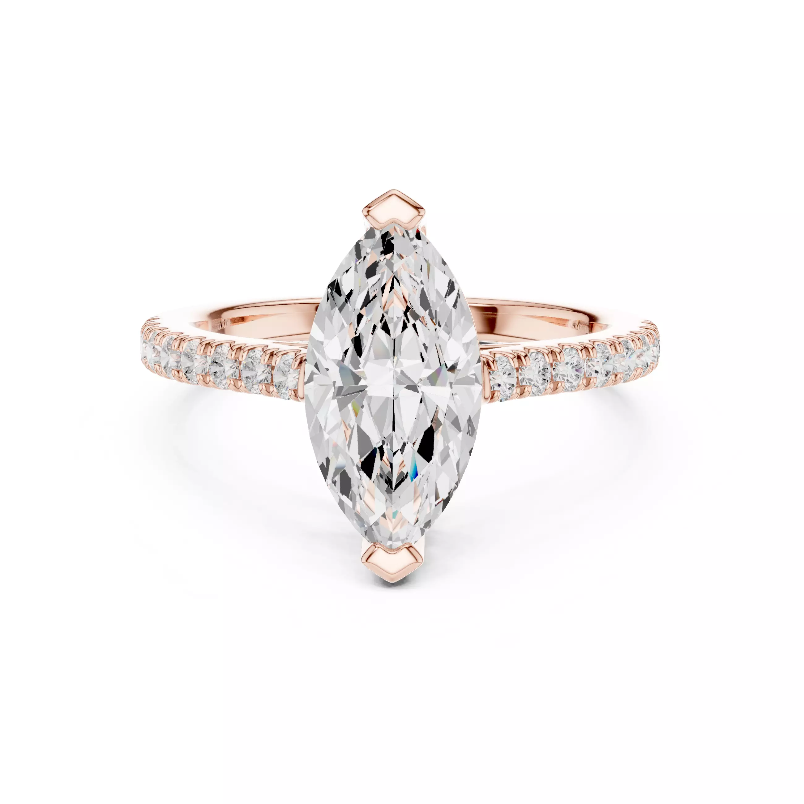 2CT Marquise Cut Diamond Engagement Wedding Ring 3DM STL Video 3D print model_0