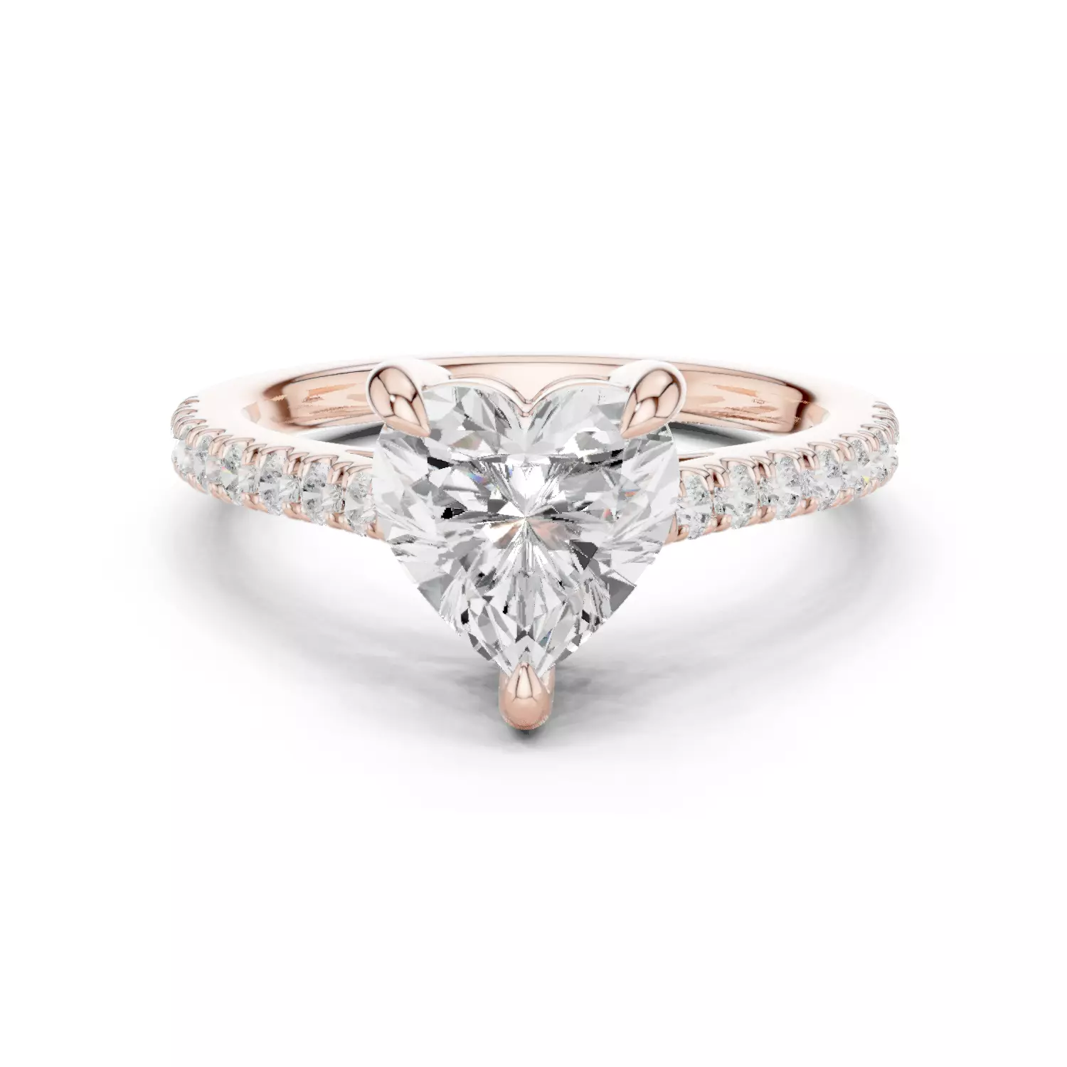 2CT Heart Cut Diamond Engagement Wedding Ring 3DM STL Video 3D print model_12