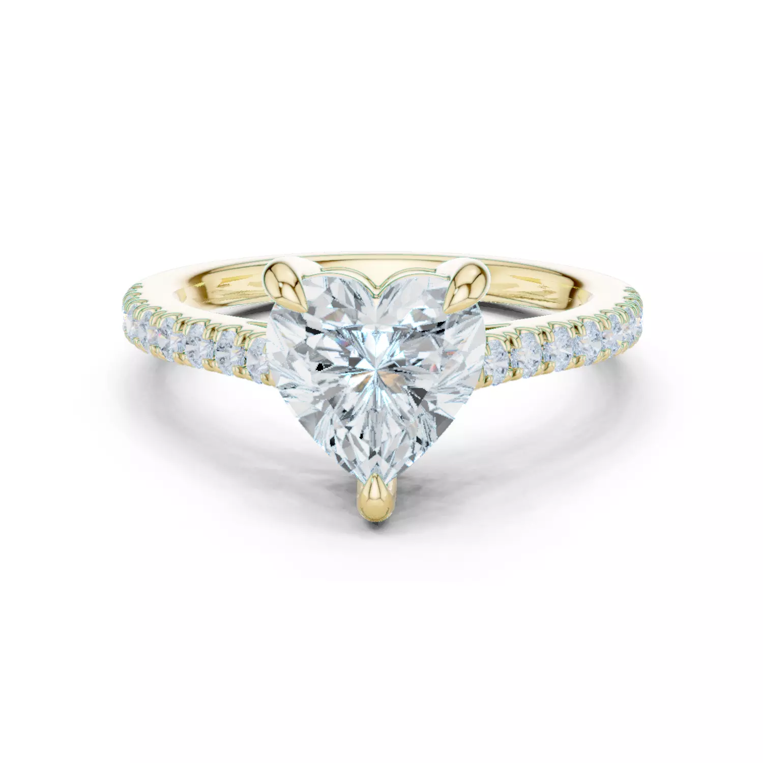 2CT Heart Cut Diamond Engagement Wedding Ring 3DM STL Video 3D print model_13