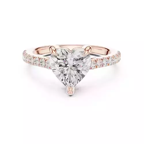 2CT Heart Cut Diamond Engagement Wedding Ring 3DM STL Video 3D print model
