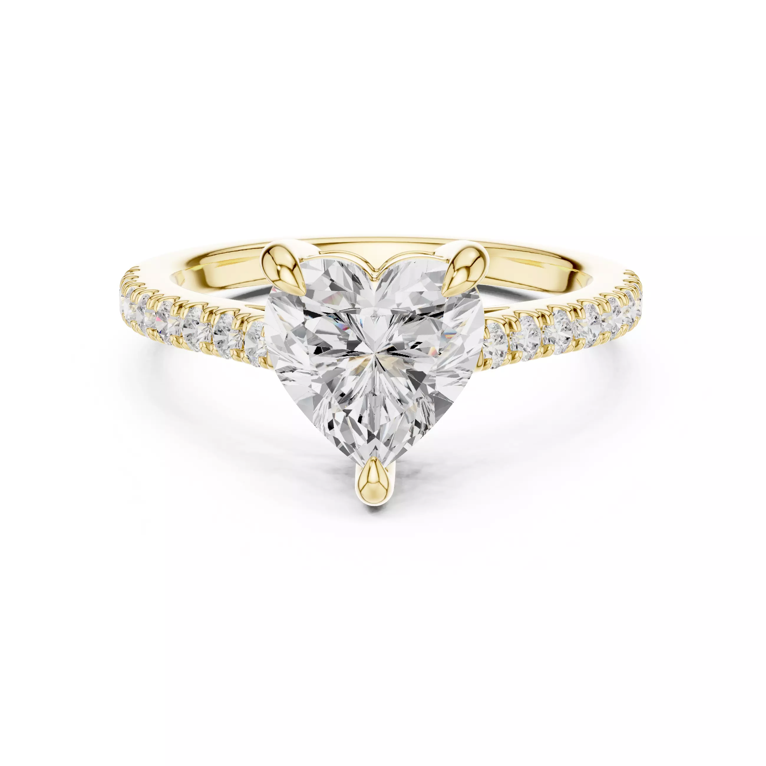 2CT Heart Cut Diamond Engagement Wedding Ring 3DM STL Video 3D print model_1