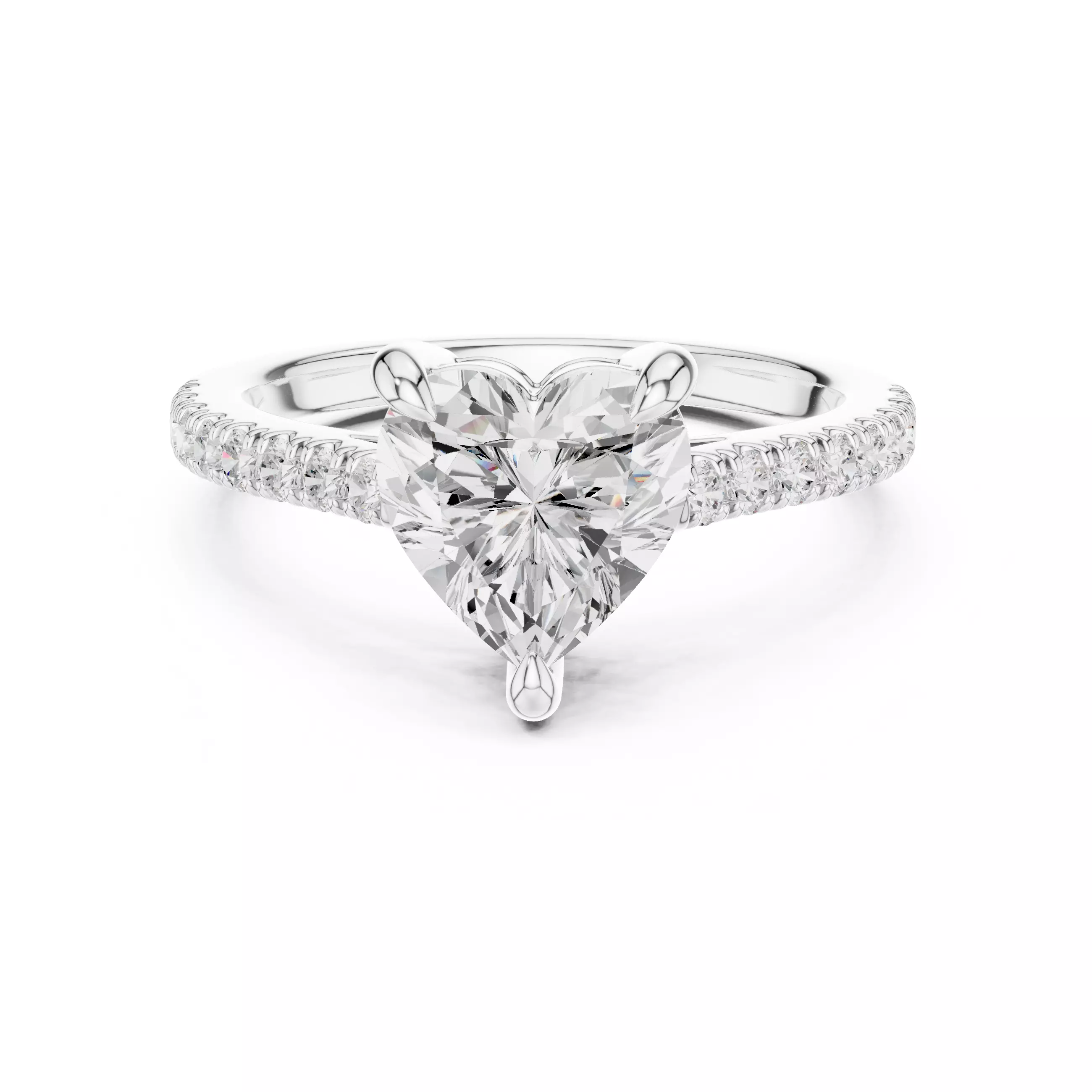 2CT Heart Cut Diamond Engagement Wedding Ring 3DM STL Video 3D print model_2