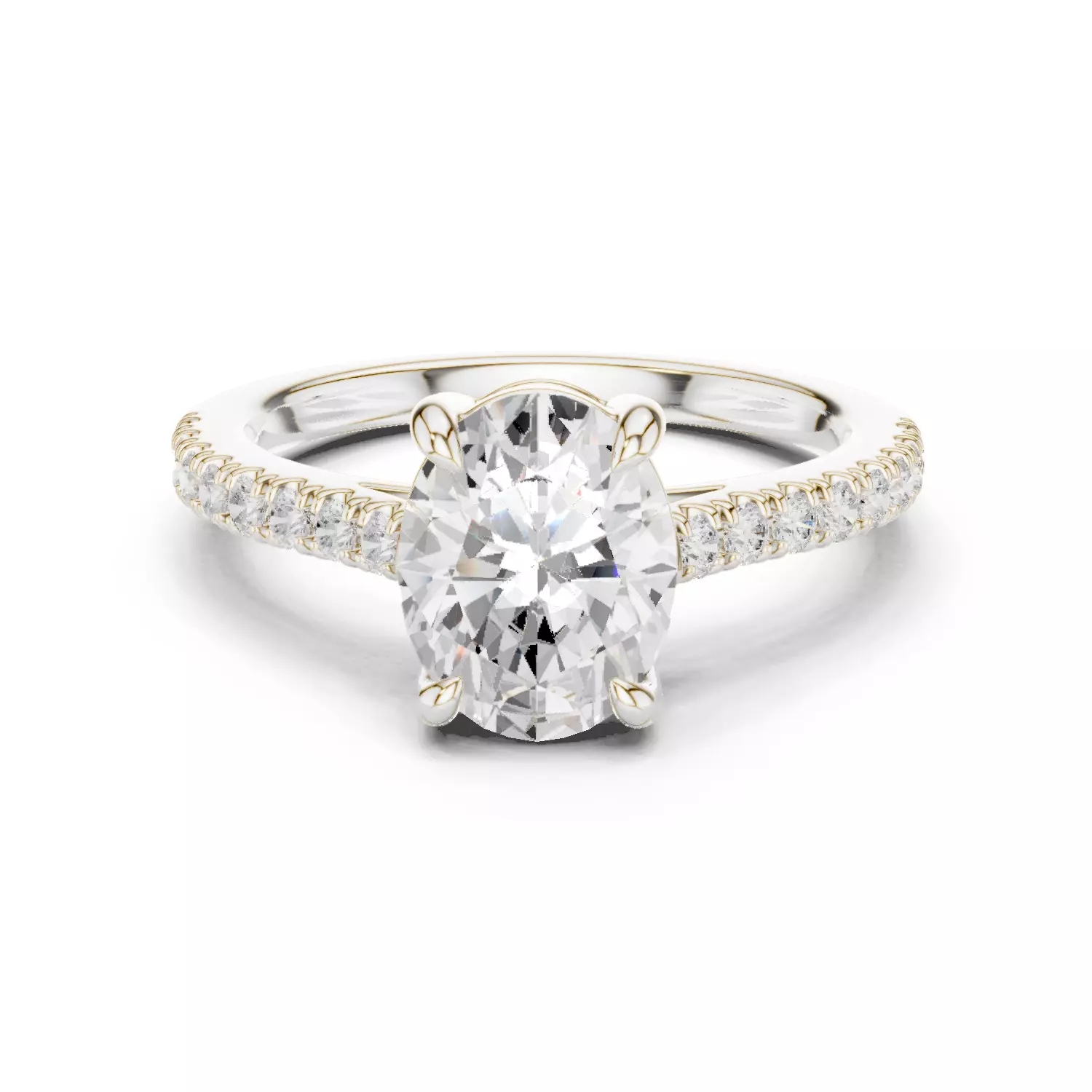 2CT Oval Cut Diamond Engagement Wedding Ring 3DM STL Video 3D print model_14