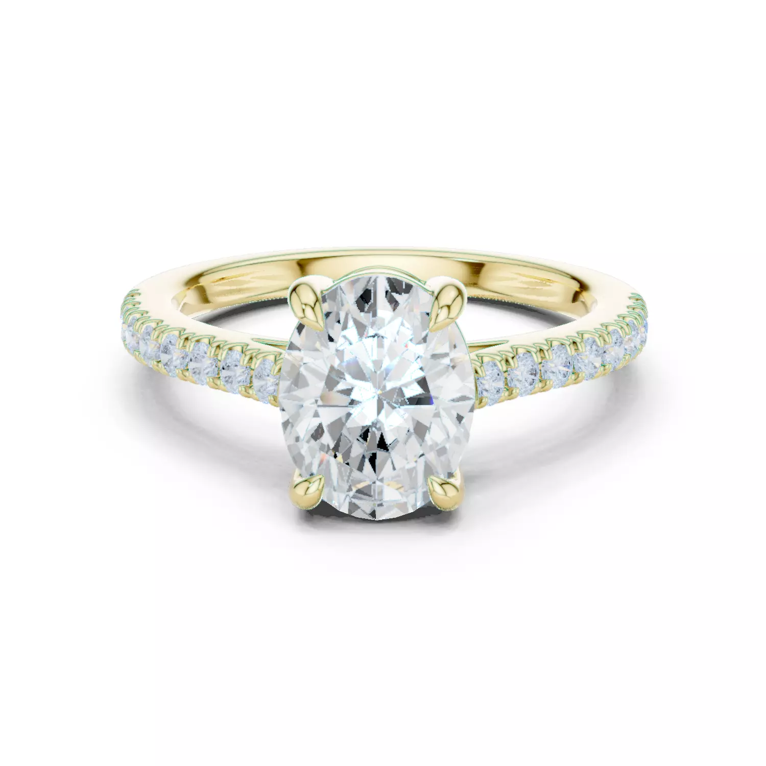 2CT Oval Cut Diamond Engagement Wedding Ring 3DM STL Video 3D print model_13