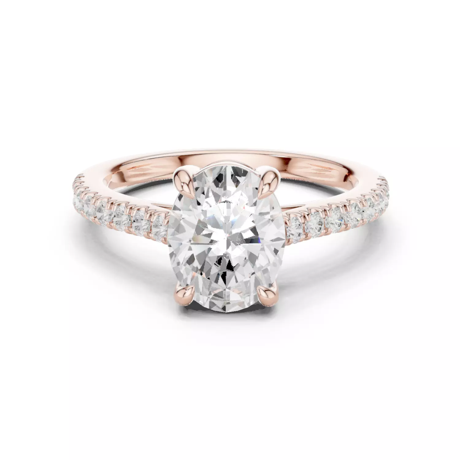 2CT Oval Cut Diamond Engagement Wedding Ring 3DM STL Video 3D print model_12