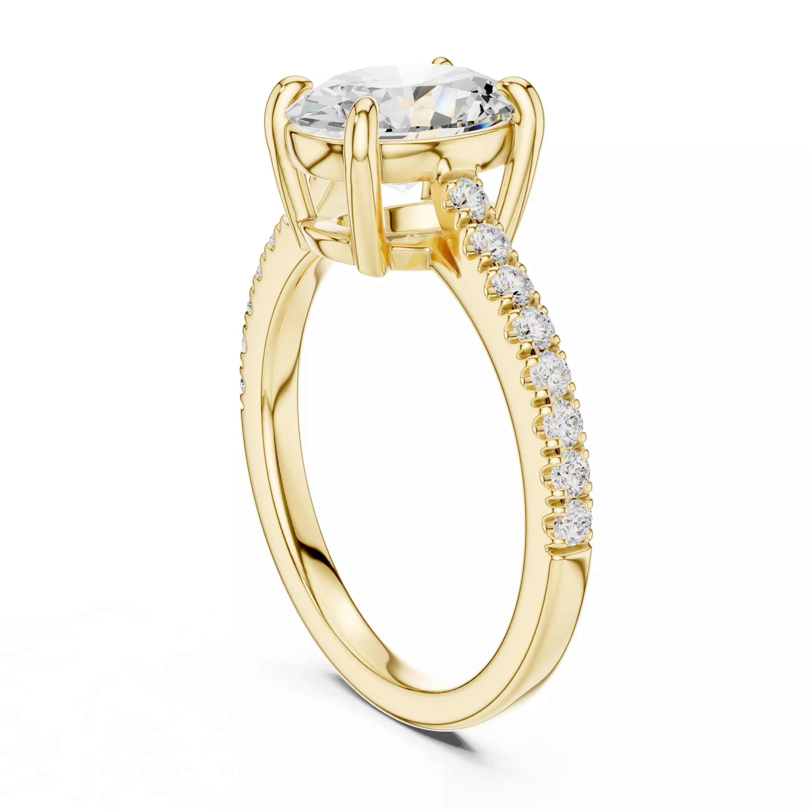 2CT Oval Cut Diamond Engagement Wedding Ring 3DM STL Video 3D print model_6