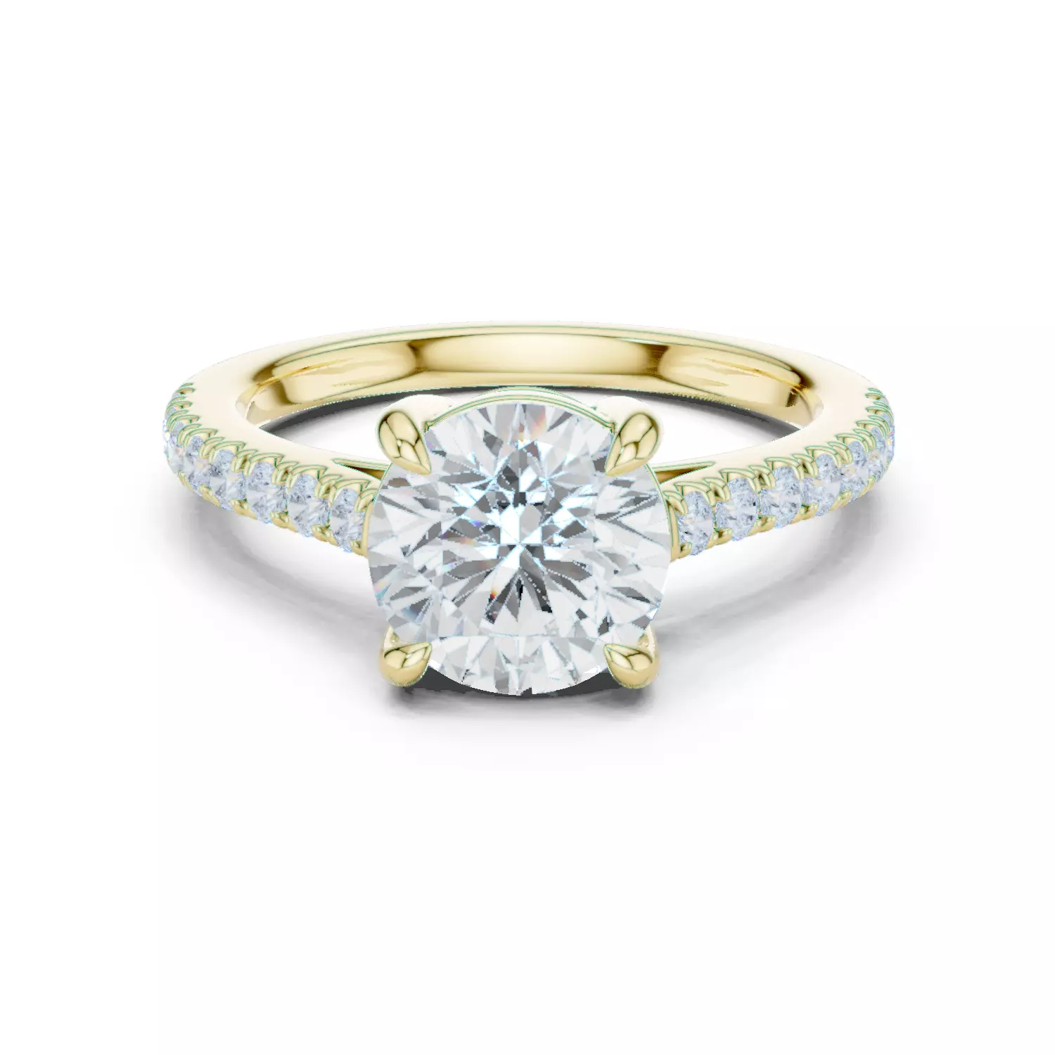 2CT Round Cut Diamond Engagement Wedding Ring 3DM STL Video 3D print model_13