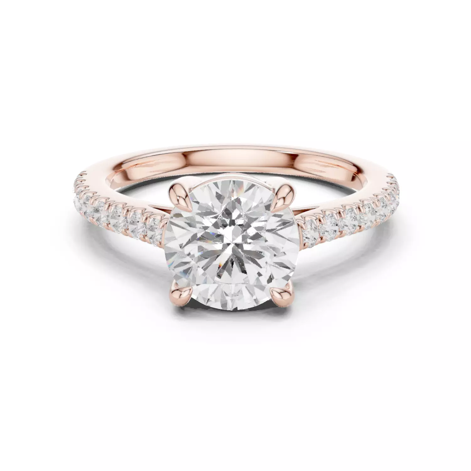 2CT Round Cut Diamond Engagement Wedding Ring 3DM STL Video 3D print model_12