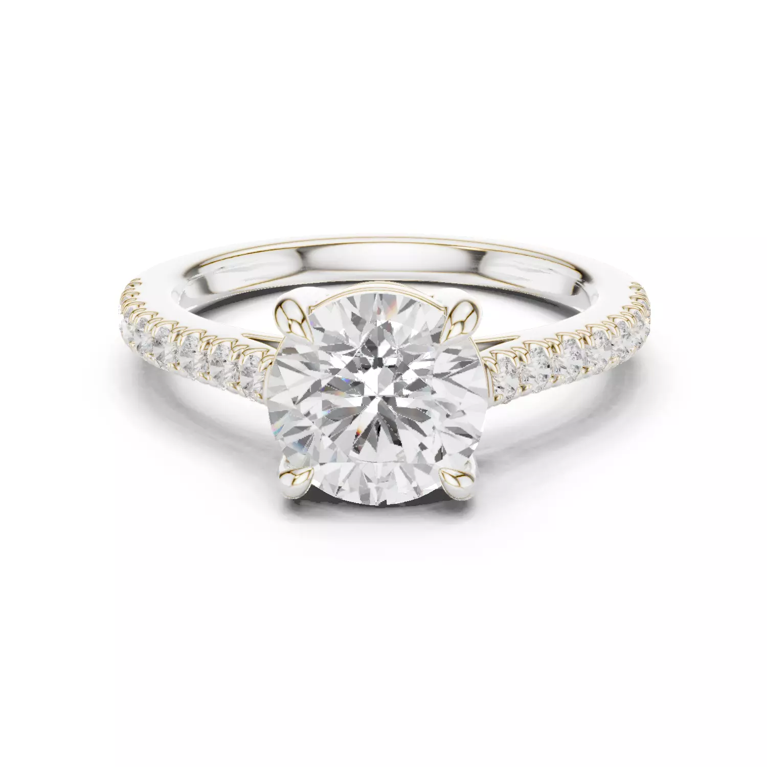 2CT Round Cut Diamond Engagement Wedding Ring 3DM STL Video 3D print model_14