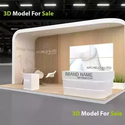 Exhibition Kiosk 3D Model Low-poly 3D model