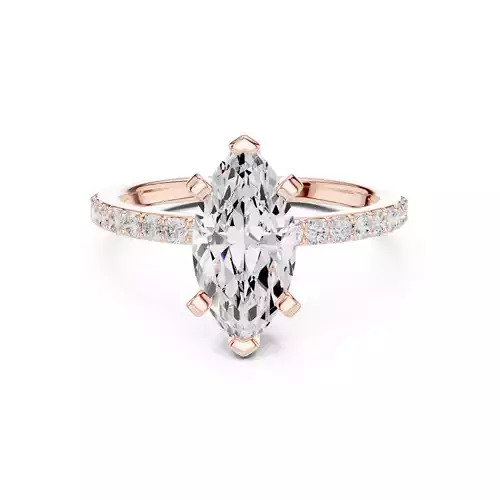 12x6mm Marquise Cut Diamond Engagement Ring 3DM STL Video 3D print model