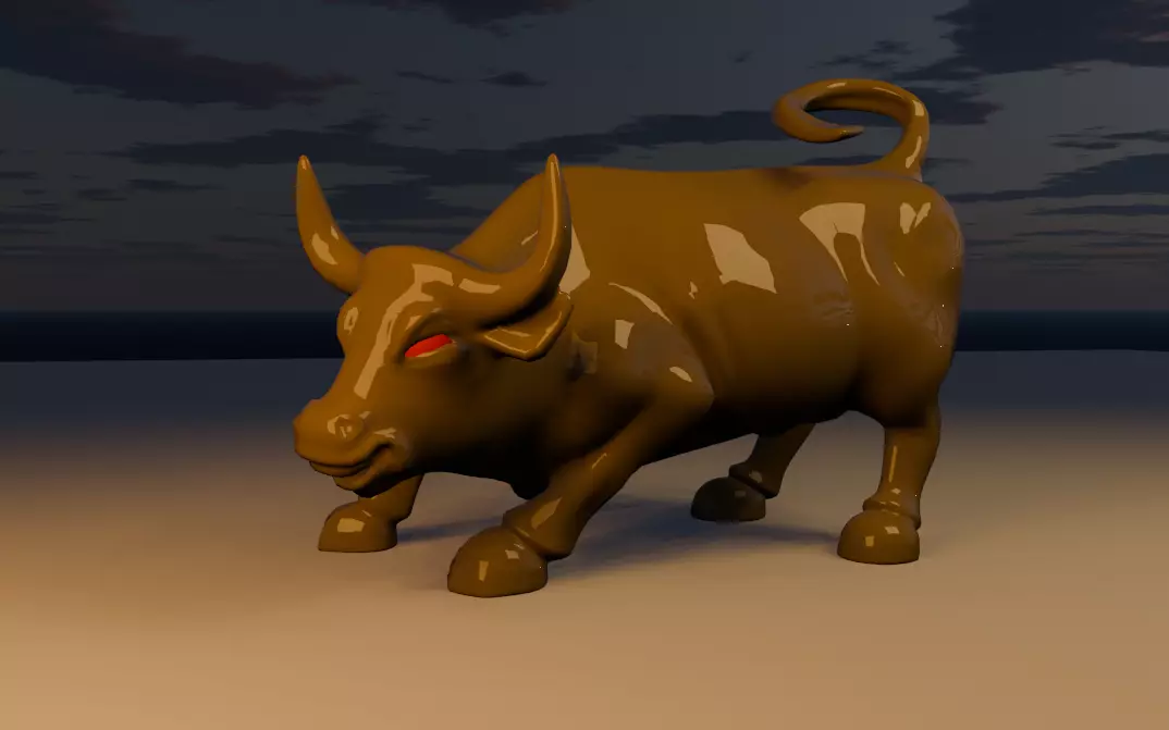 High Quality Bull 3D Model Stylized Cartoon Animal Low-poly 3D model_0
