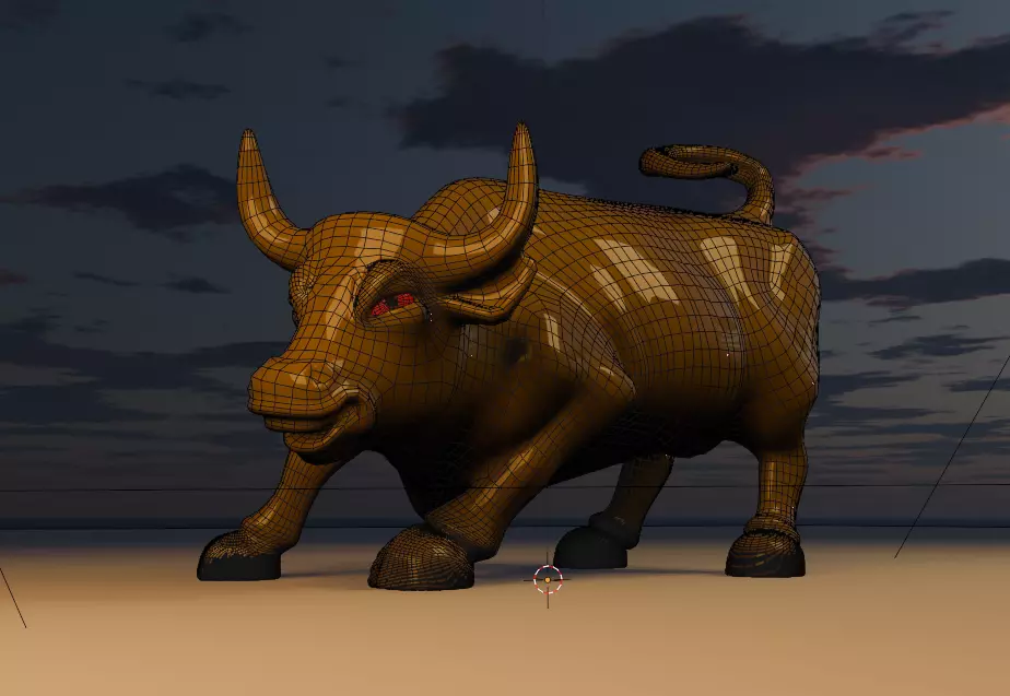 High Quality Bull 3D Model Stylized Cartoon Animal Low-poly 3D model_2
