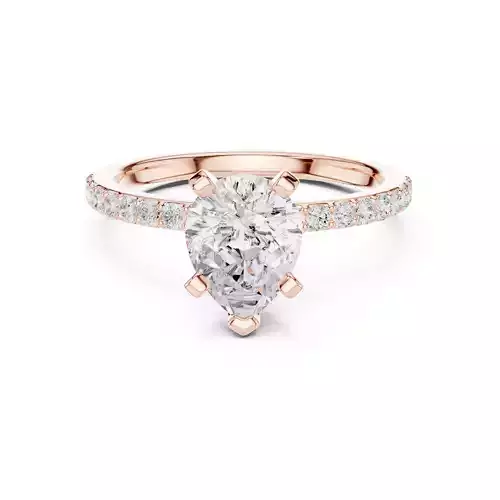Pear Cut Diamond Engagement Wedding Ring 3DM STL Video