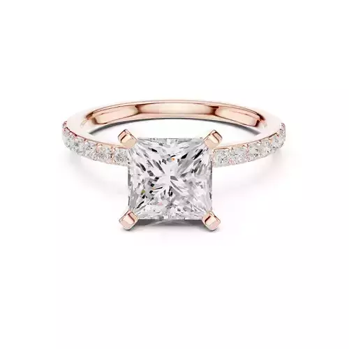 2CT Princess Cut Diamond Engagement Ring 3DM STL Video 3D print model