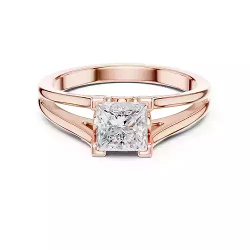 Solitaire 1CT Princess Cut Split Shank Ring 3DM STL Video