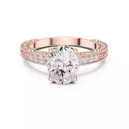 2CT Oval Cut Diamond Engagement Wedding Ring 3DM STL Video 3D print model