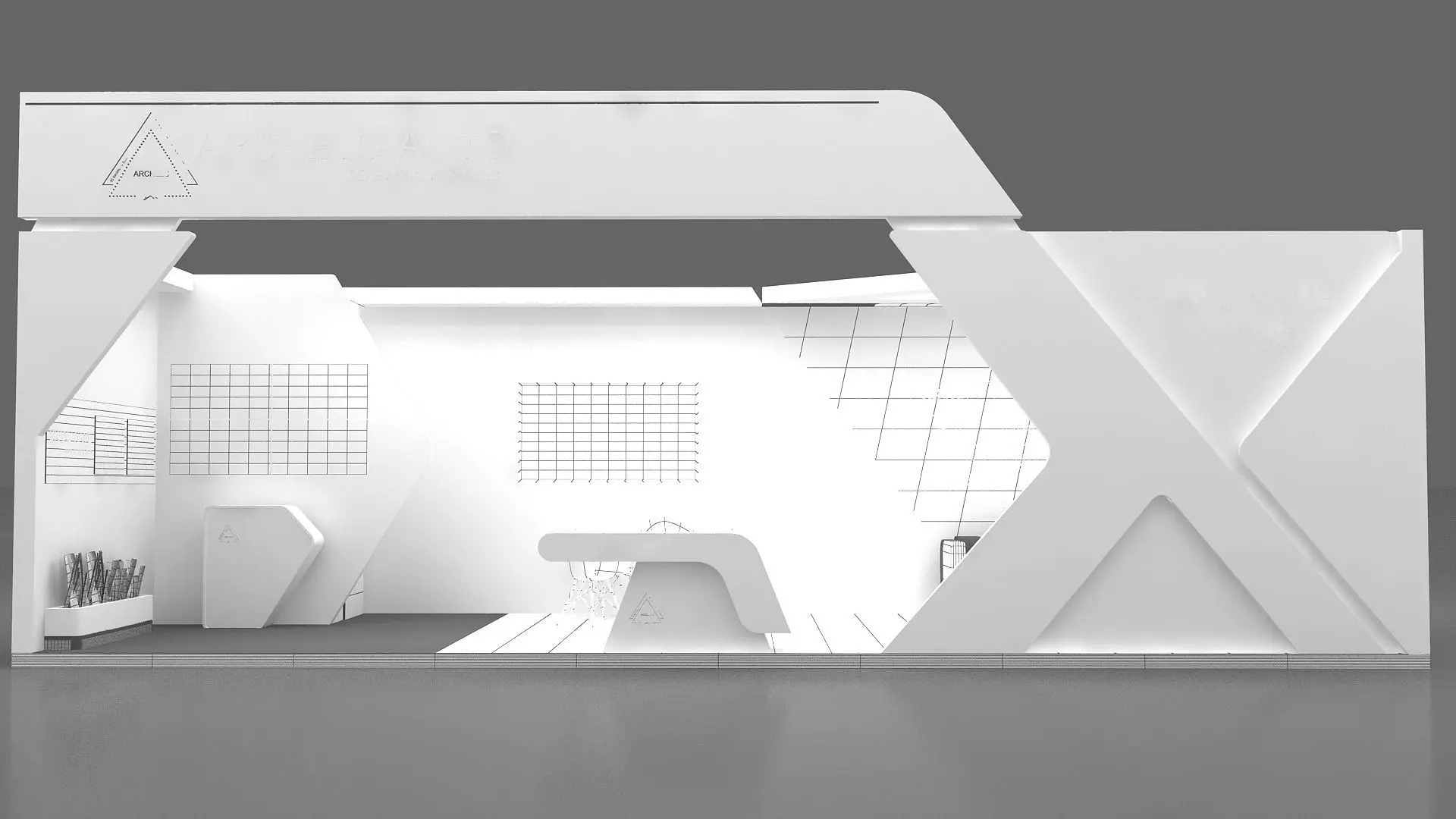 Exhibition Kiosk 3D Model Low-poly 3D model_7