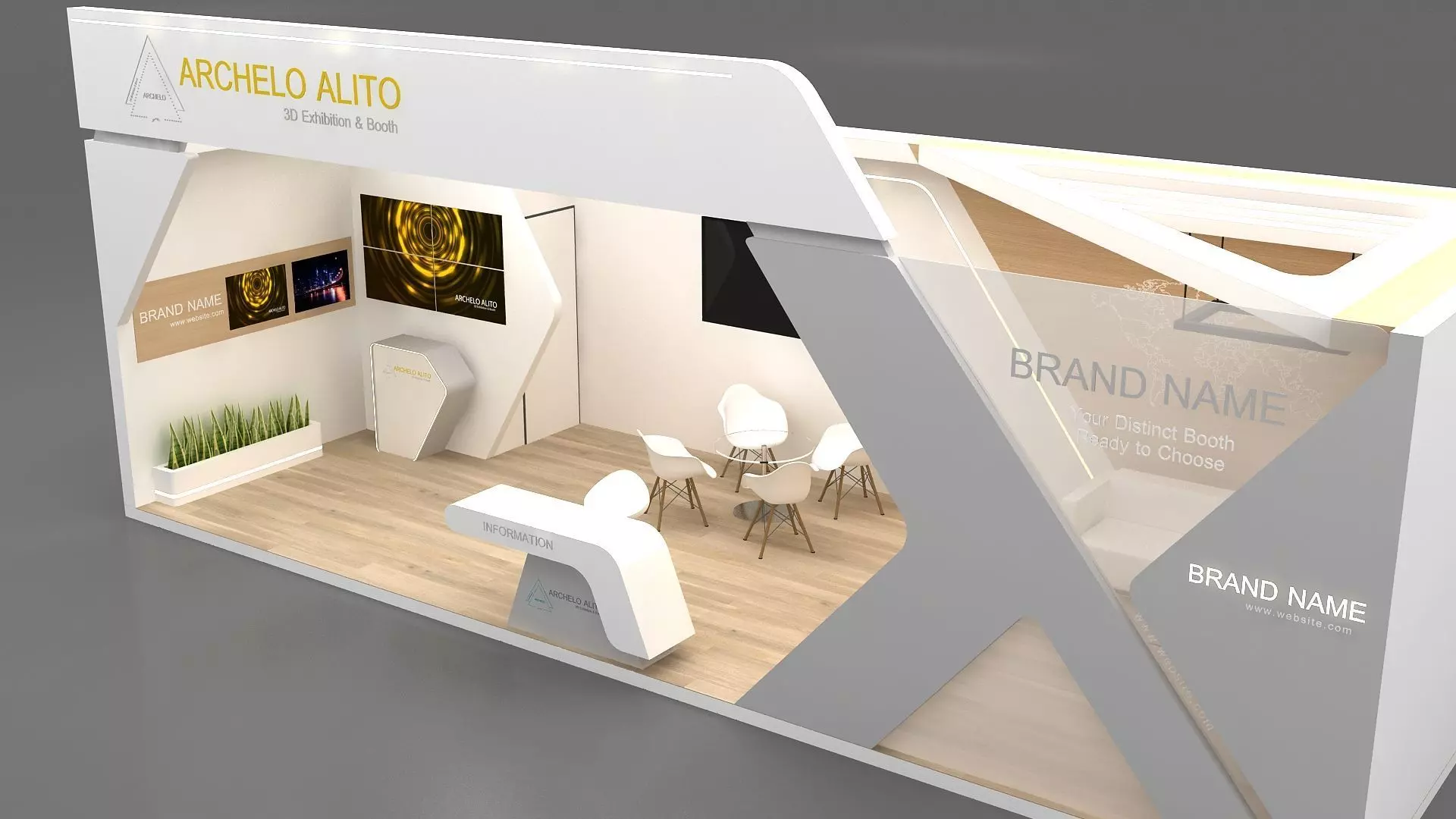 Exhibition Kiosk 3D Model Low-poly 3D model_3