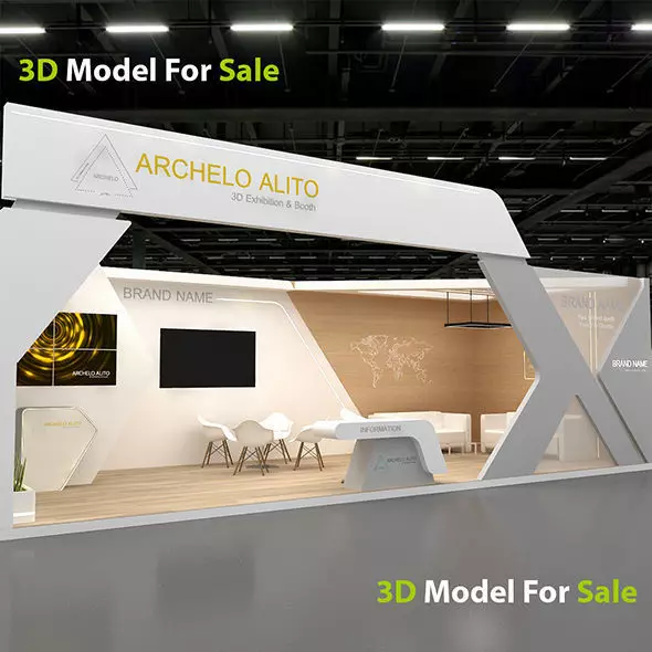 Exhibition Kiosk 3D Model Low-poly 3D model_5