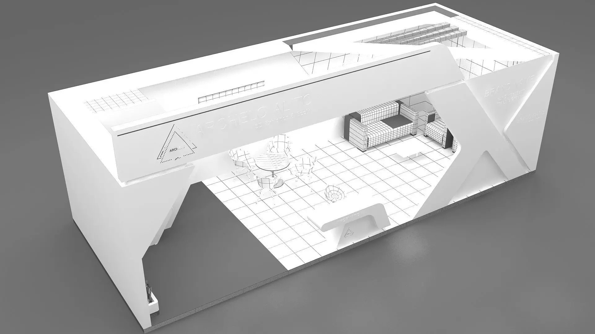 Exhibition Kiosk 3D Model Low-poly 3D model_6