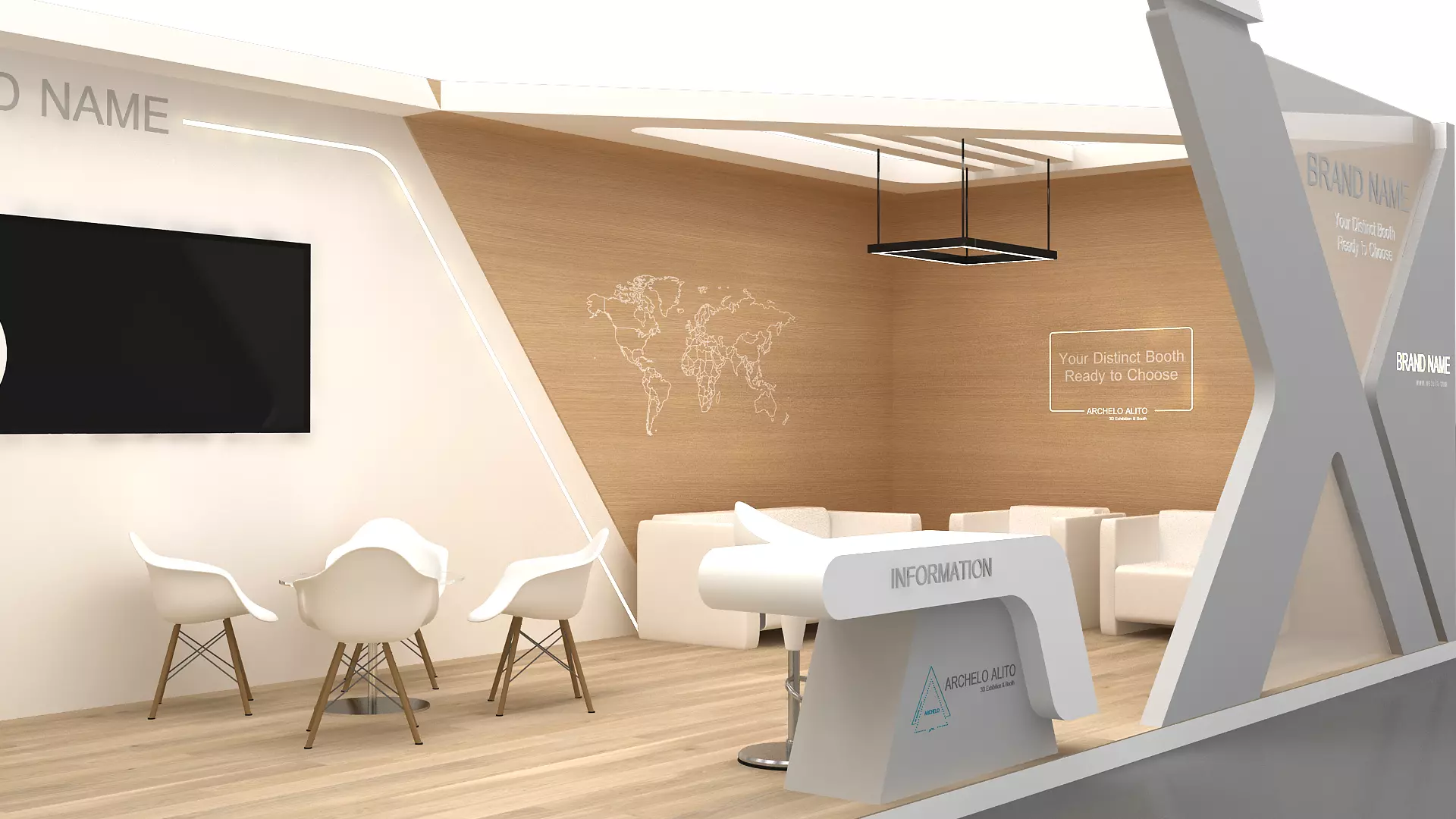 Exhibition Kiosk 3D Model Low-poly 3D model_2