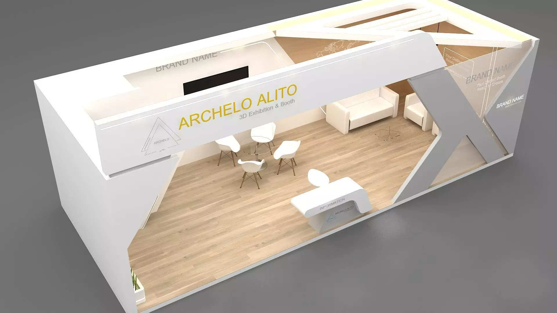 Exhibition Kiosk 3D Model Low-poly 3D model_4