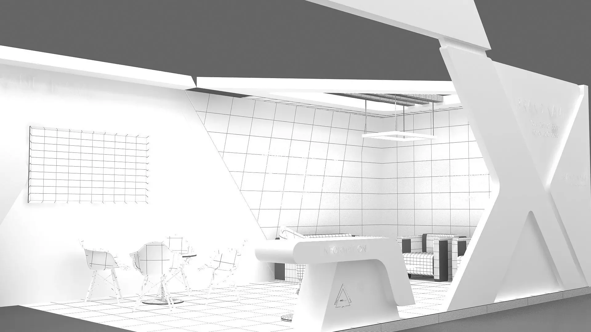 Exhibition Kiosk 3D Model Low-poly 3D model_8