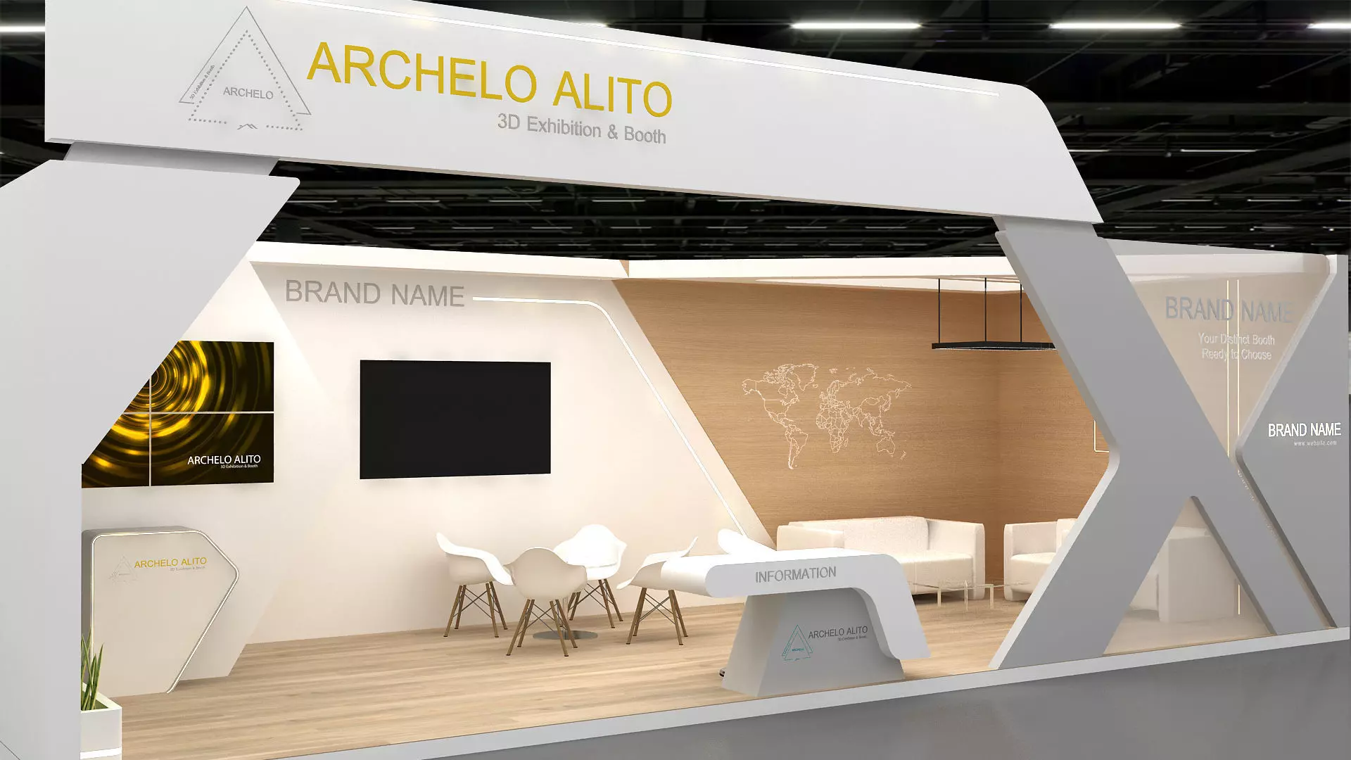 Exhibition Kiosk 3D Model Low-poly 3D model_12