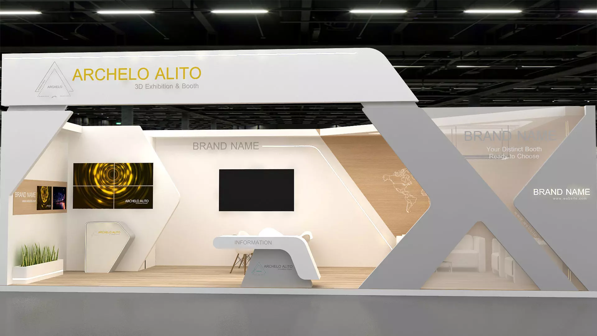 Exhibition Kiosk 3D Model Low-poly 3D model_11