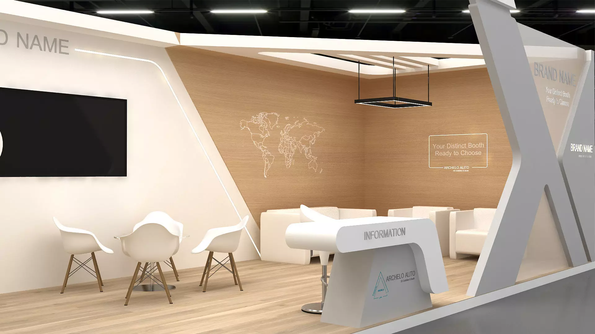 Exhibition Kiosk 3D Model Low-poly 3D model_1