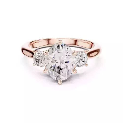 Three Stone Oval Cut Diamond Engagement Ring 3DM STL Video