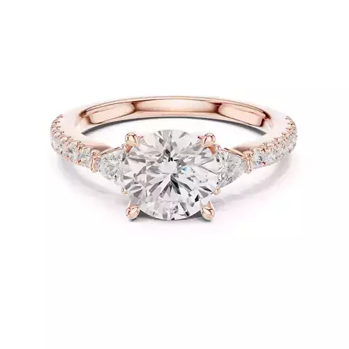 Round and Trillion Cut Diamond Wedding Ring 3DM STL Video