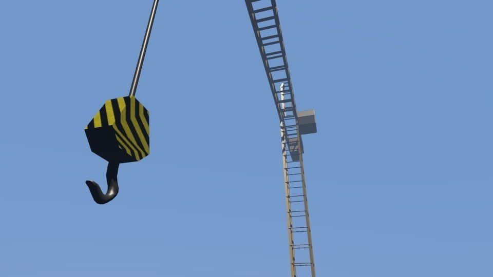 Rigged Crane Low-poly 3D model_4