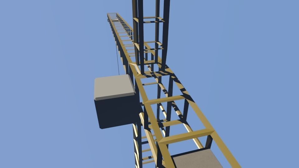 Rigged Crane Low-poly 3D model_5