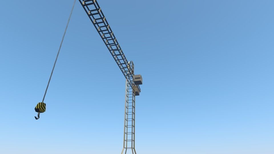 Rigged Crane Low-poly 3D model_0