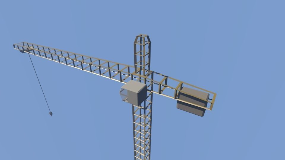 Rigged Crane Low-poly 3D model_2