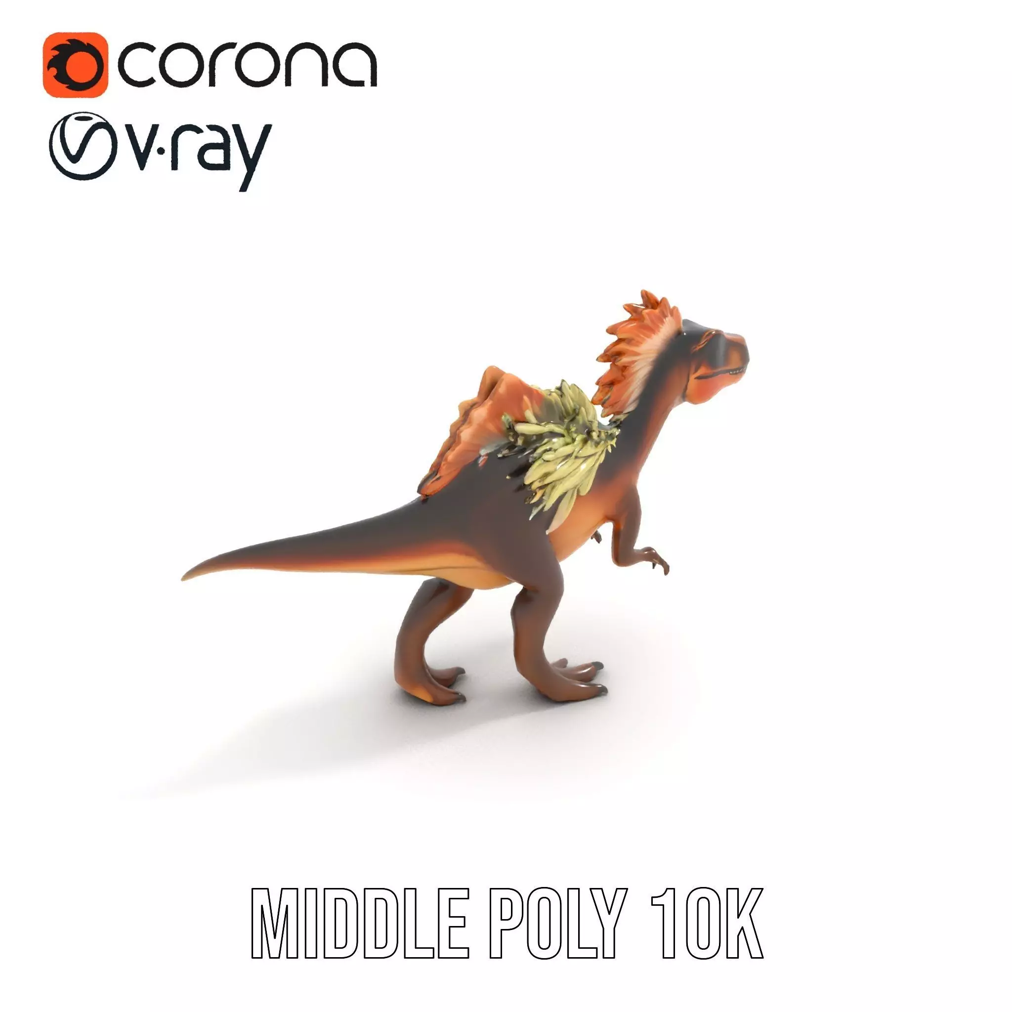 Feathered Dinosaur model pack Low-poly 3D model_6