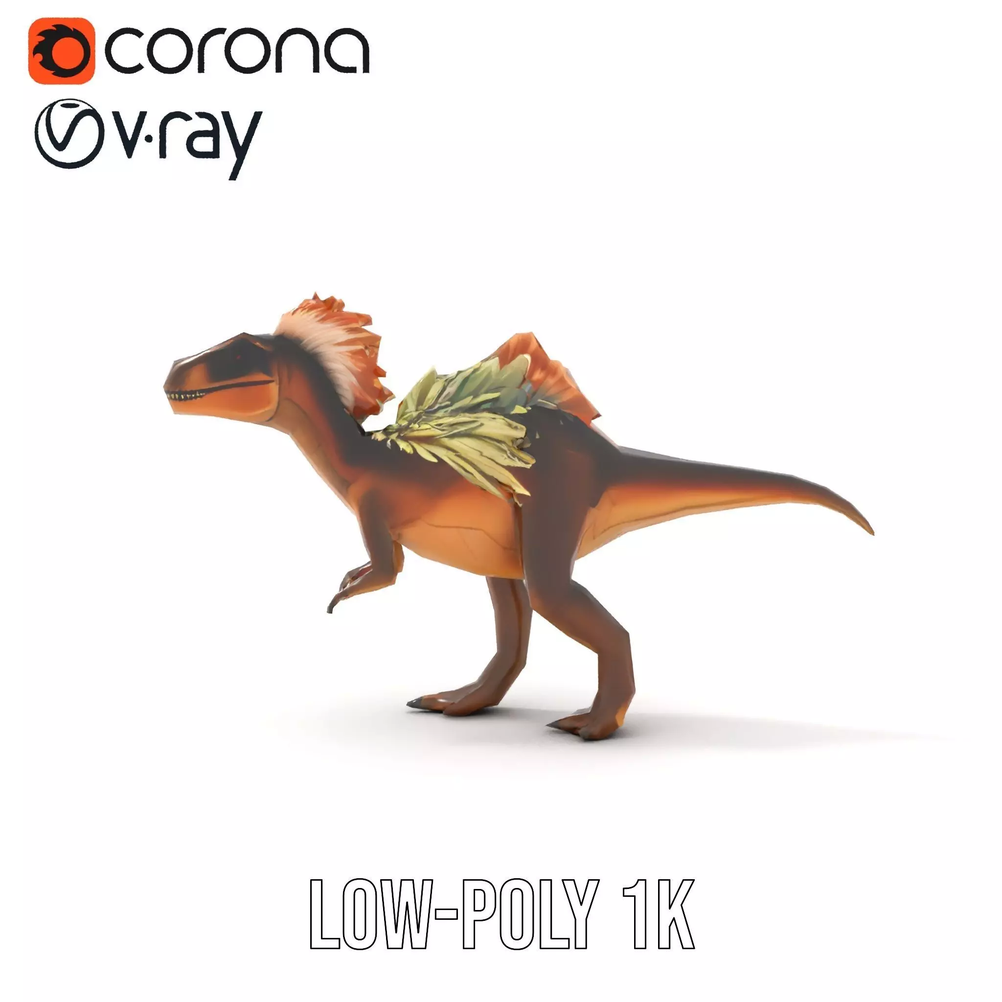 Feathered Dinosaur model pack Low-poly 3D model_17