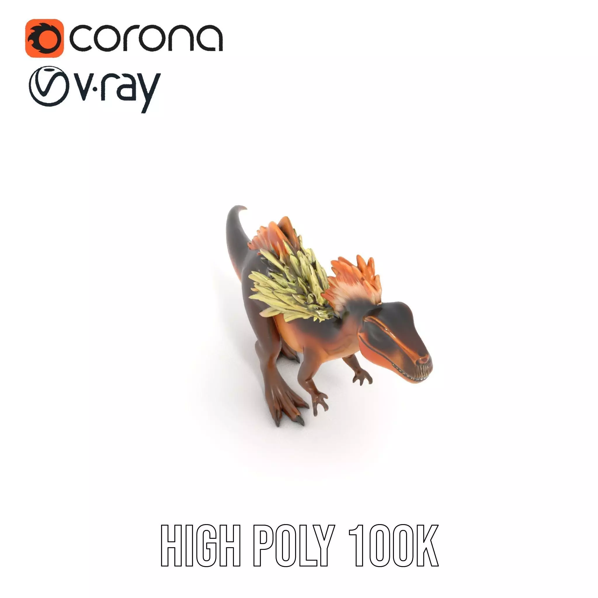 Feathered Dinosaur model pack Low-poly 3D model_18
