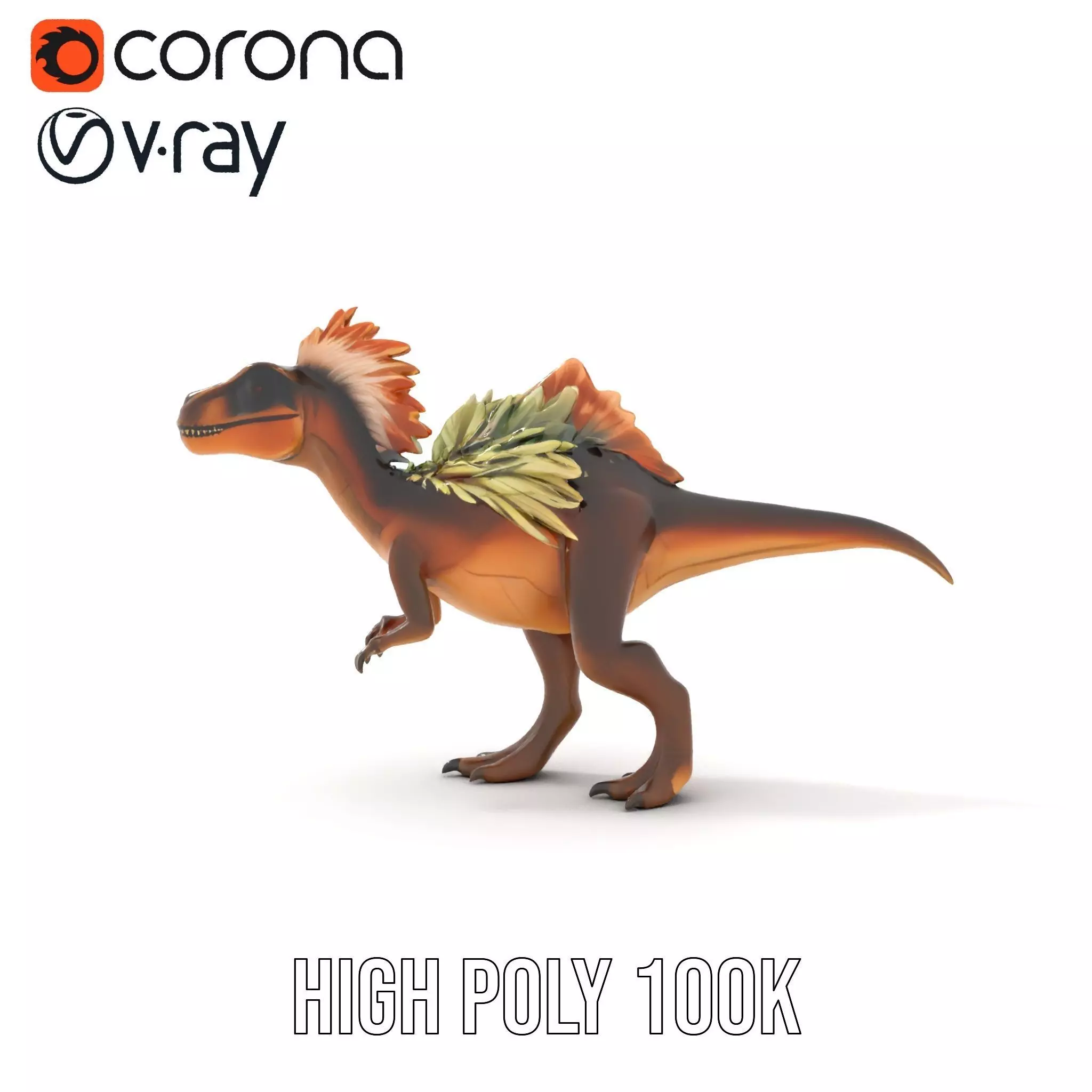 Feathered Dinosaur model pack Low-poly 3D model_15