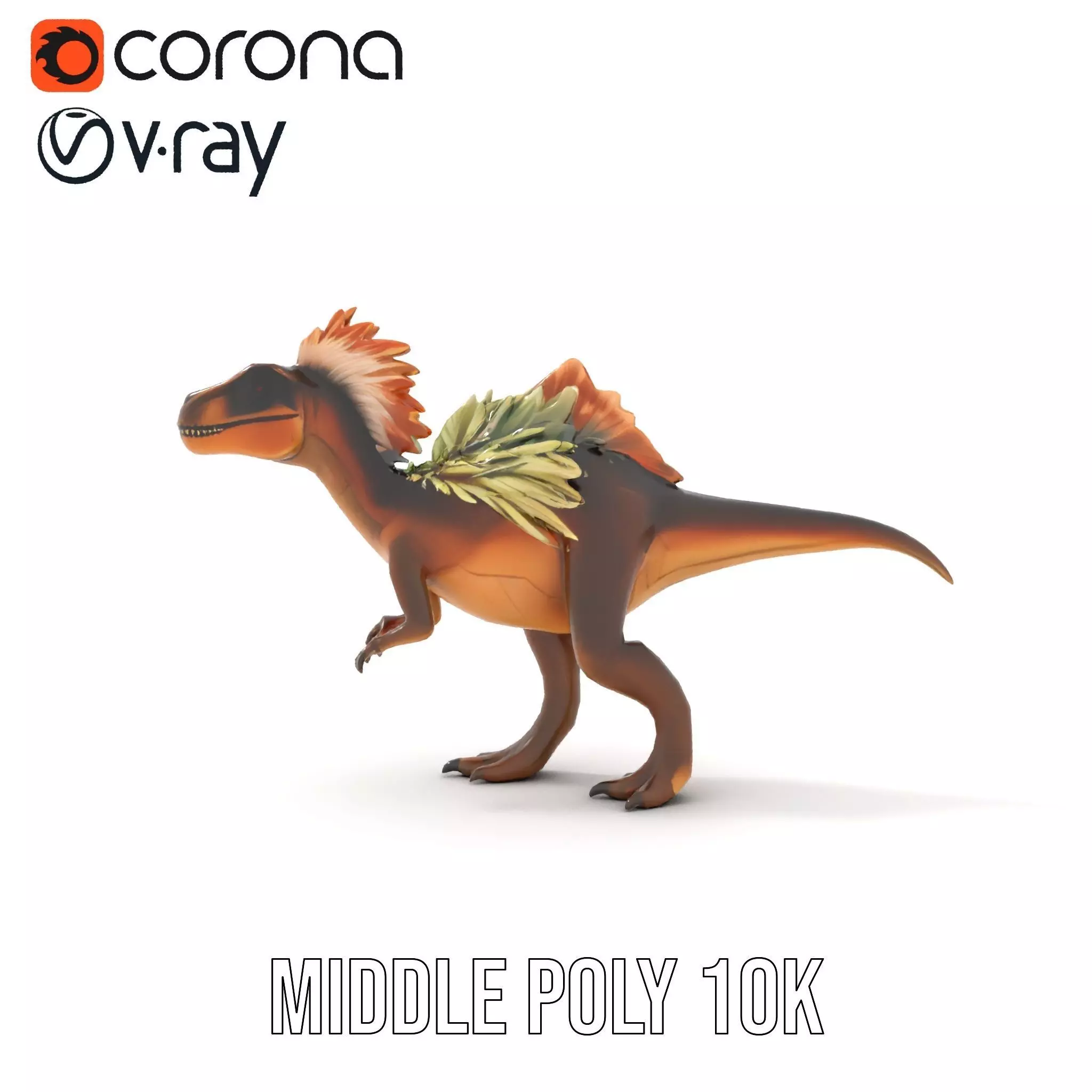 Feathered Dinosaur model pack Low-poly 3D model_5