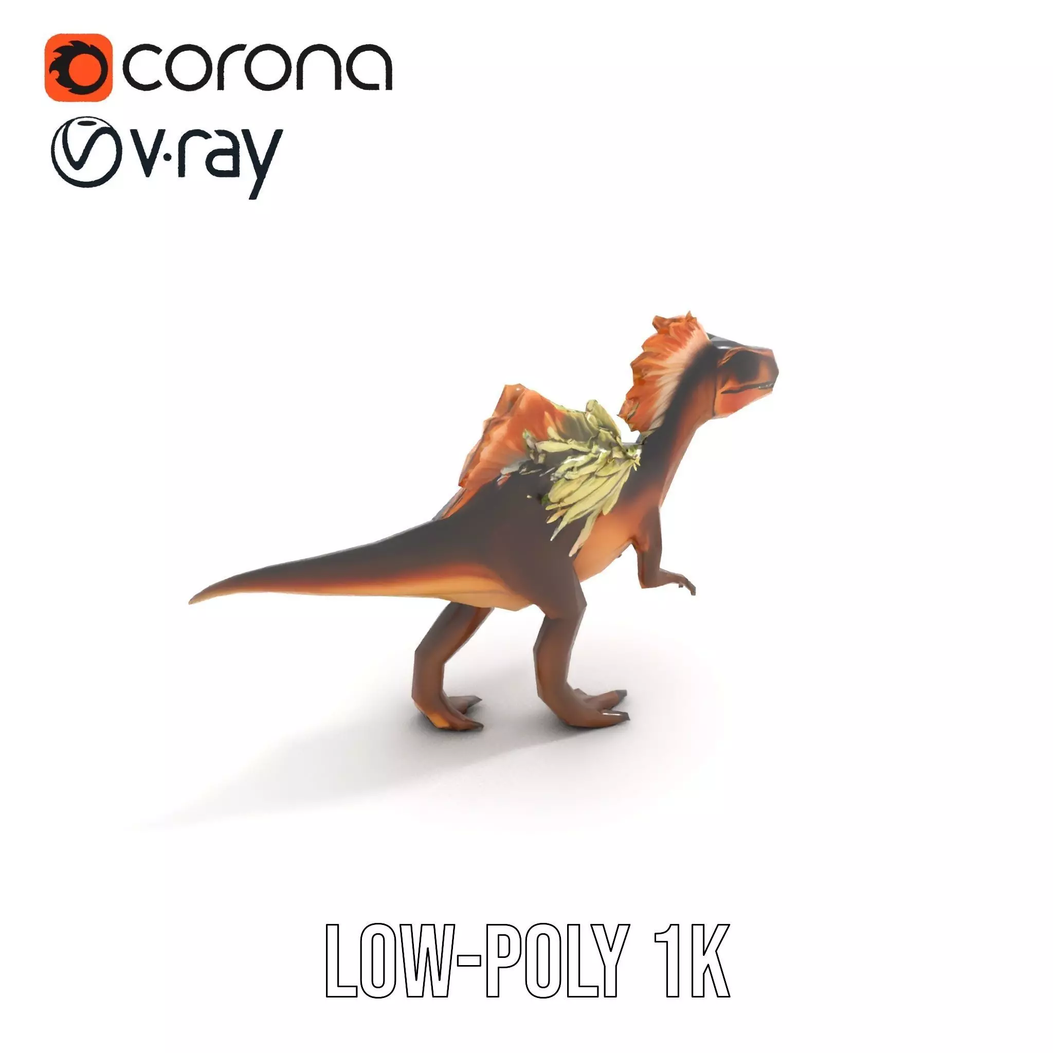 Feathered Dinosaur model pack Low-poly 3D model_7