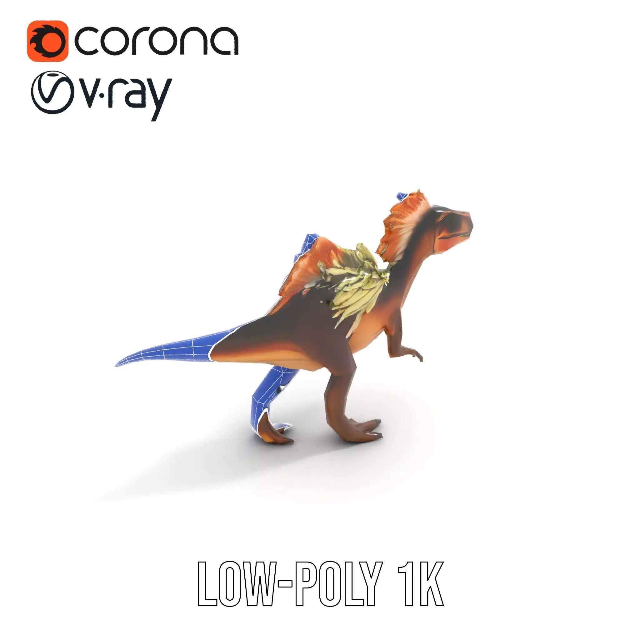 Feathered Dinosaur model pack Low-poly 3D model_20