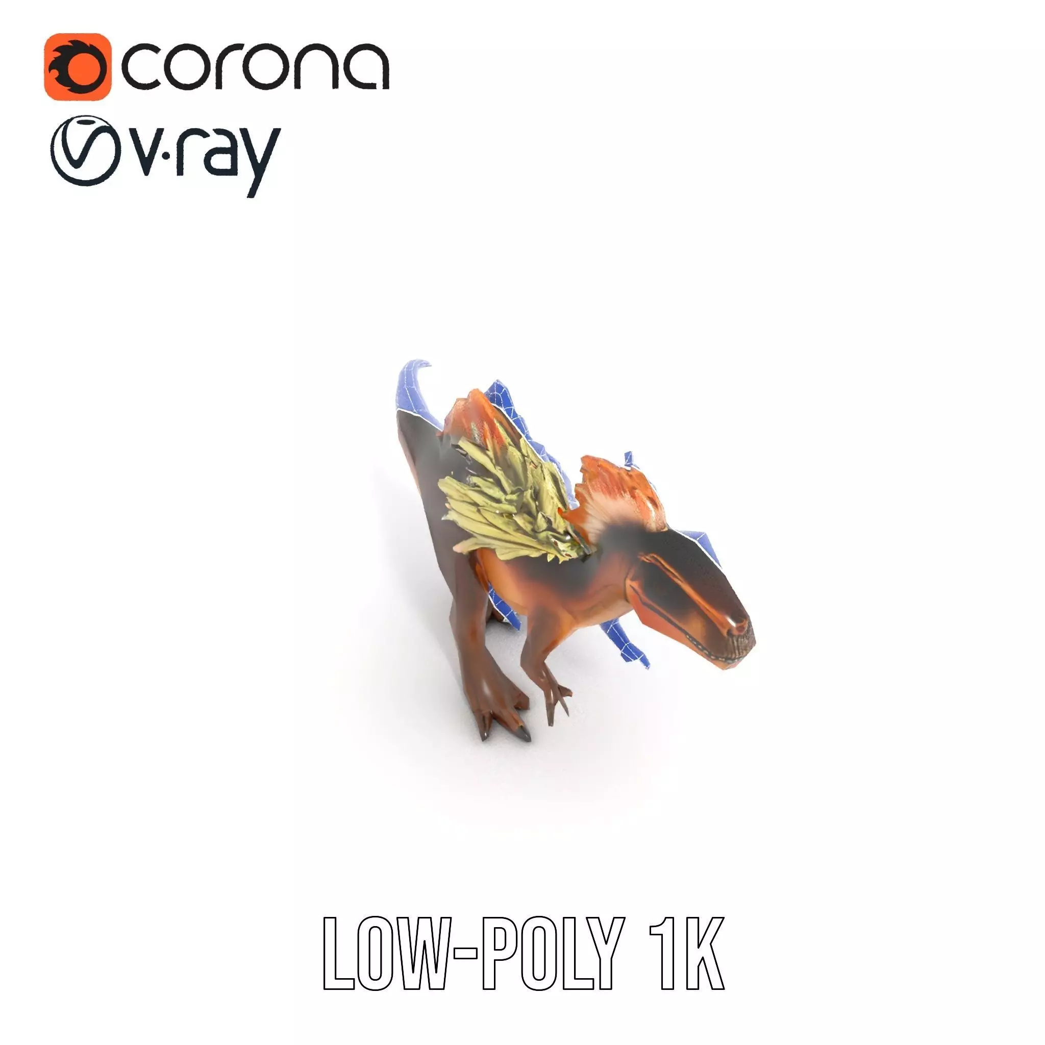 Feathered Dinosaur model pack Low-poly 3D model_23