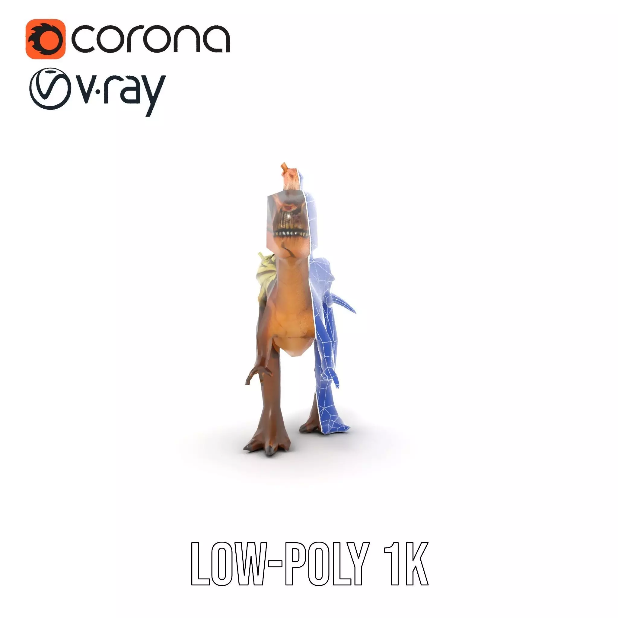 Feathered Dinosaur model pack Low-poly 3D model_30