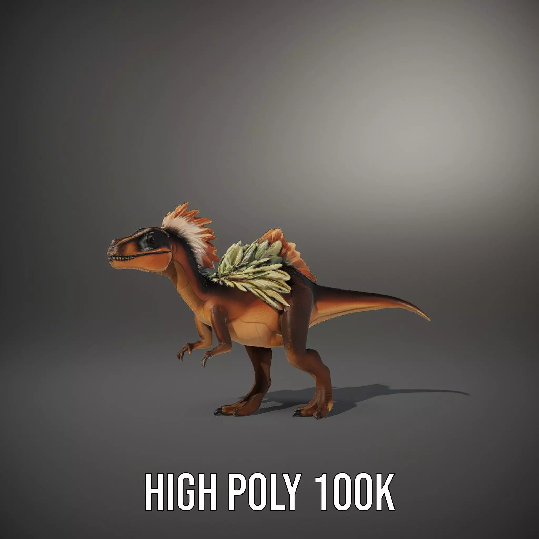 Feathered Dinosaur model pack Low-poly 3D model_8