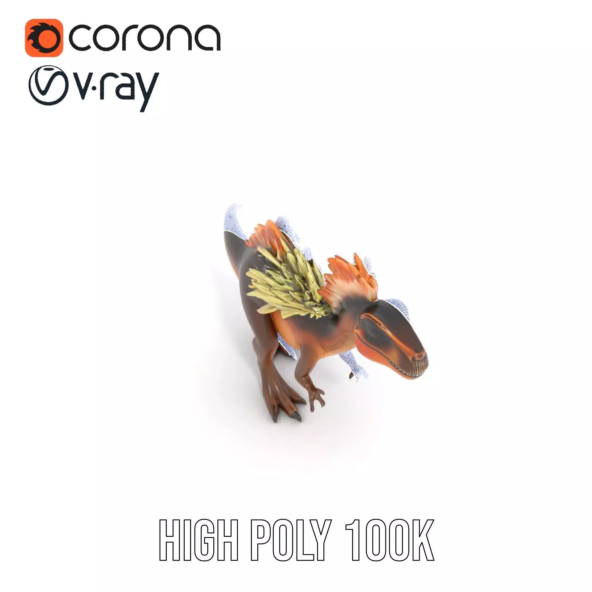 Feathered Dinosaur model pack Low-poly 3D model_32